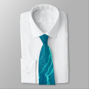 Sea Green Agate Marble Abstraction  Tie
