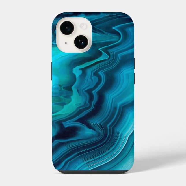 Sea Green Agate Texture iPhone Case (Back)