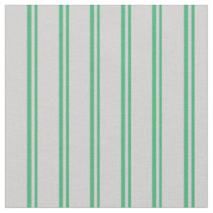 Sea Green and Light Grey Coloured Stripes Pattern Fabric
