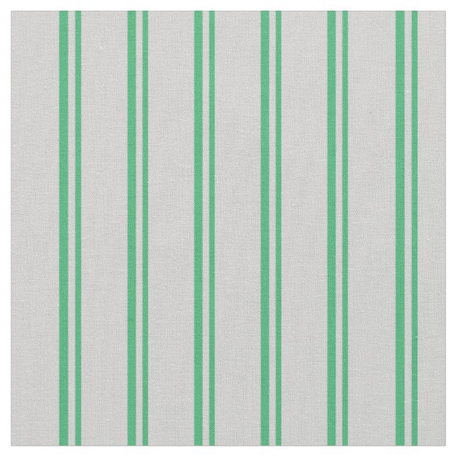 Sea Green and Light Grey Coloured Stripes Pattern Fabric (Close Up)