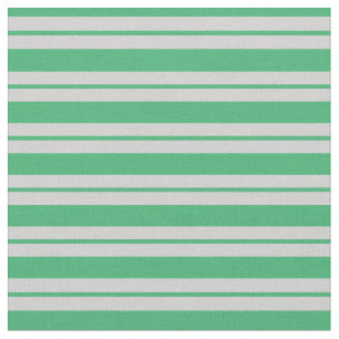 Sea Green and Light Grey Lined Pattern Fabric