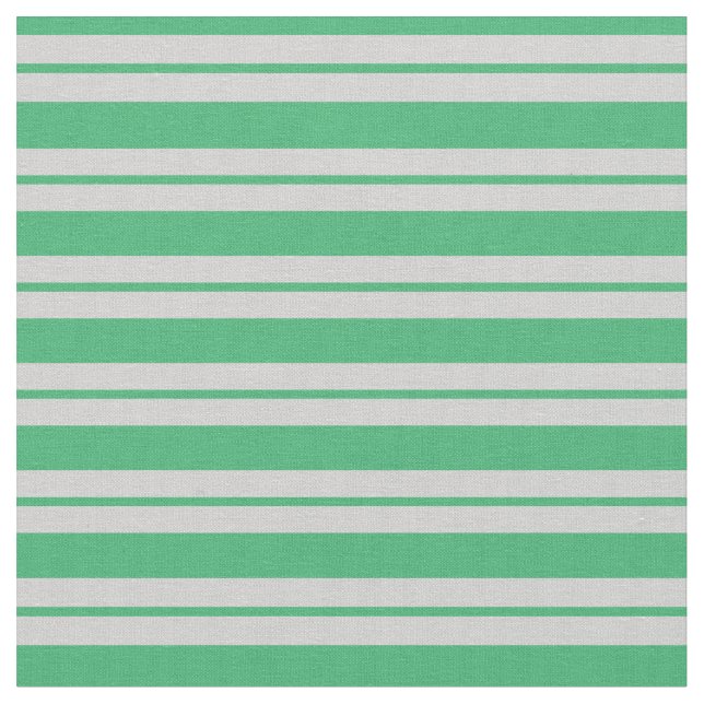 Sea Green and Light Grey Lined Pattern Fabric (Close Up)