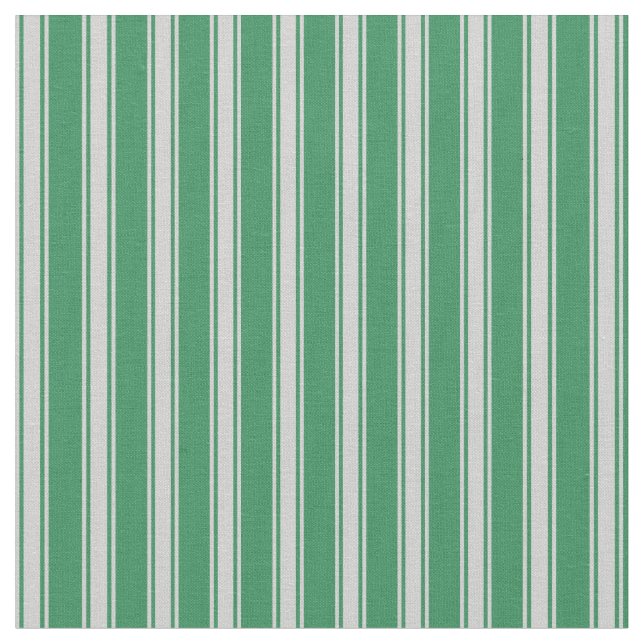Sea Green and Light Grey Lines Pattern Fabric (Close Up)