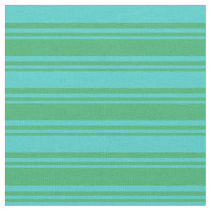 Sea Green and Turquoise Lined Pattern Fabric