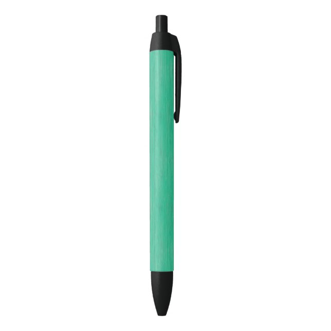 Sea Green Bamboo Wood Grain Look Black Ink Pen (Bottom (Vertical))