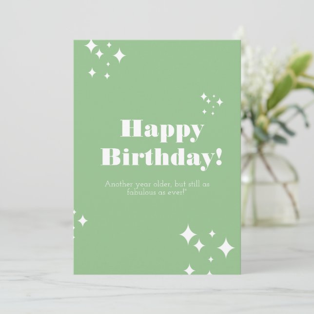 Sea Green Birthday Card (Standing Front)