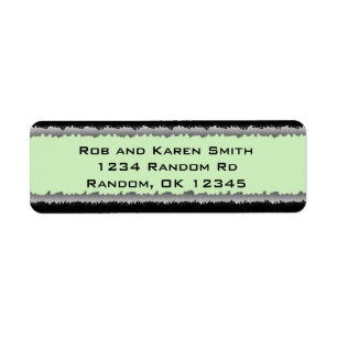 Sea green black customisable shredded labels