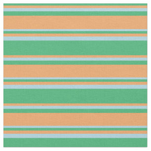 Sea Green, Brown, and Light Blue Pattern Fabric