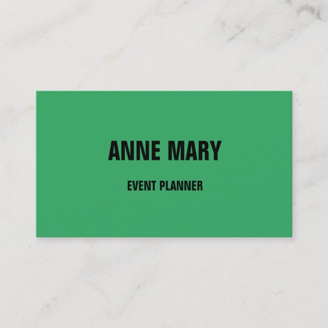 Sea Green Classy Colourful Wedding Custom Colours Business Card (Front)