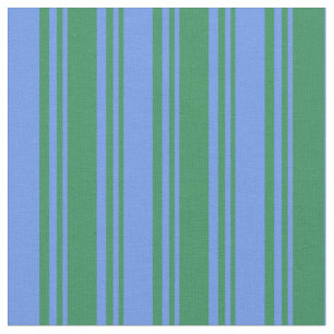 Sea Green & Cornflower Blue Coloured Pattern Fabric