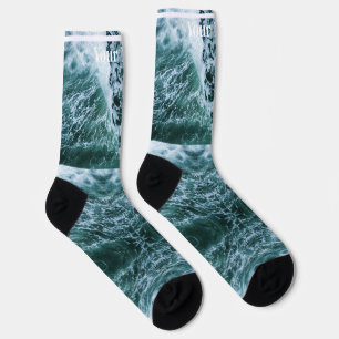Sea green Custom Name Socks