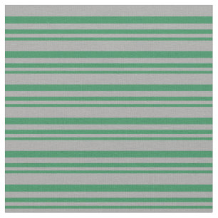 Sea Green & Dark Grey Coloured Stripes Pattern Fabric