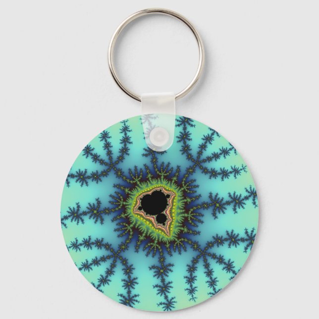 Sea Green Fractal Key Ring (Front)