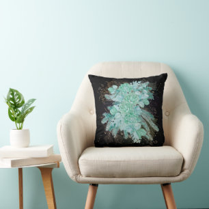 Sea green girly collage cushion