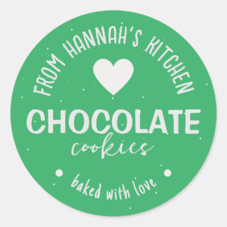 Sea Green Glitter Background Baked With Love Classic Round Sticker