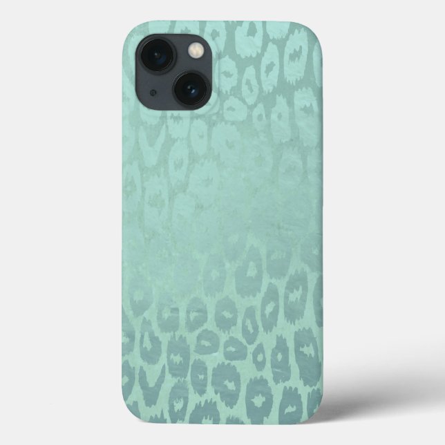 Sea Green Glitter Leopard Texture  Case-Mate iPhone Case (Back)