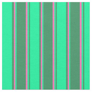 Sea Green, Green & Hot Pink Coloured Pattern Fabric