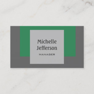 Sea Green Grey Contemporary Business Card