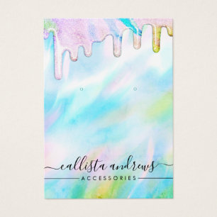 Sea Green Holographic Glitter Drips Earring