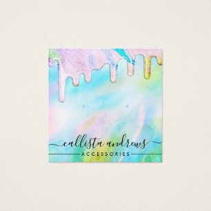 Sea Green Holographic Glitter Drips Earring