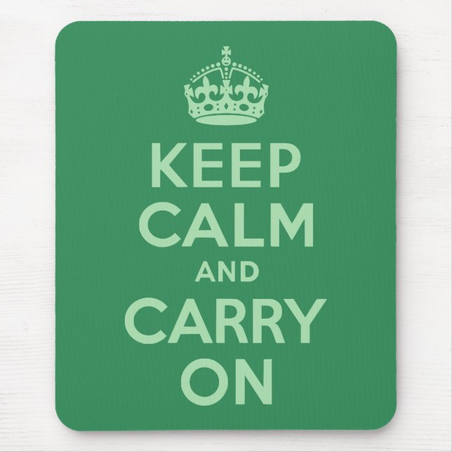Sea Green Keep Calm and Carry On Mouse Mat (Front)
