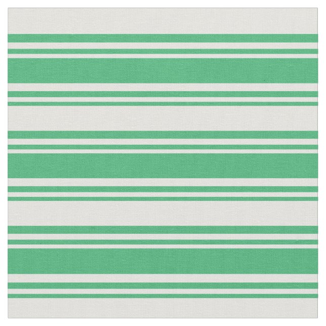 Sea Green & Light Cyan Lined Pattern Fabric (Close Up)