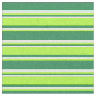 Sea Green, Light Green, and White Lines Fabric