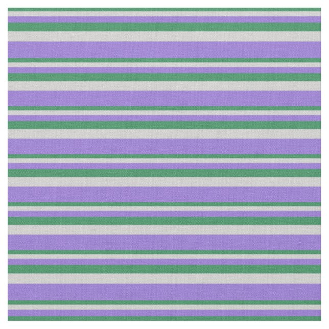 Sea Green, Light Grey, and Purple Coloured Pattern Fabric (Close Up)
