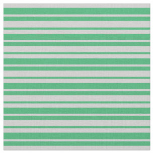 Sea Green & Light Grey Stripes/Lines Pattern Fabric