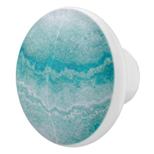 Sea Green Marble Texture Ceramic Knob