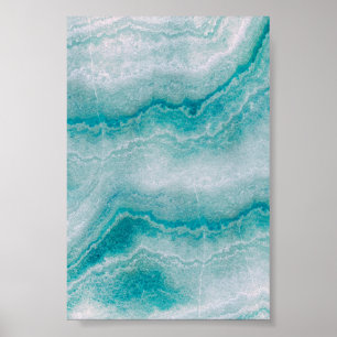 Sea Green Marble Texture Poster
