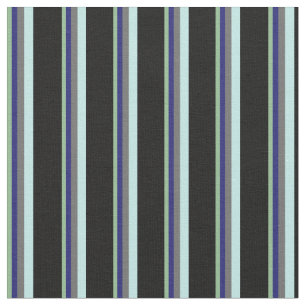 Sea Green, Midnight Blue, Grey, Turquoise & Black Fabric