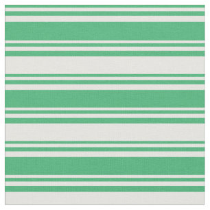 Sea Green & Mint Cream Lines/Stripes Pattern Fabric