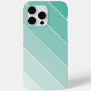 Sea Green Ombré Stripes iPhone 15 Pro Max Case
