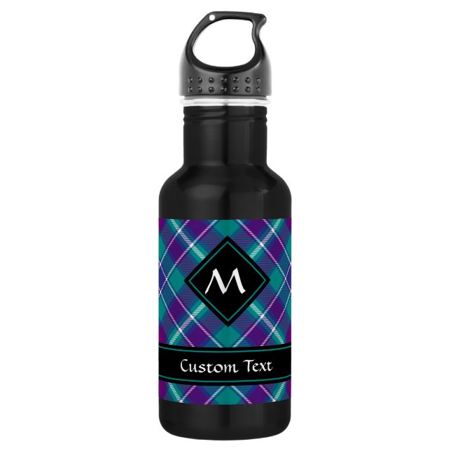 Sea Green, Purple and Blue Tartan 532 Ml Water Bottle (Front)