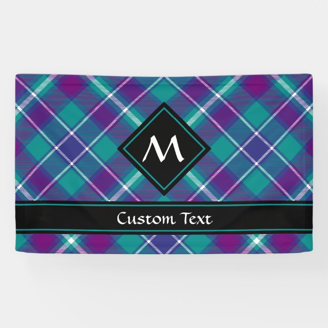 Sea Green, Purple and Blue Tartan Banner (Horizontal)