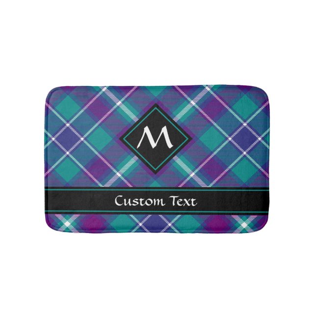 Sea Green, Purple and Blue Tartan Bath Mat (Front)