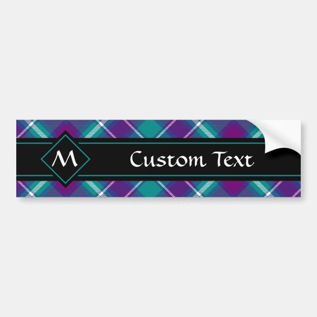 Sea Green, Purple and Blue Tartan Bumper Sticker (Front)