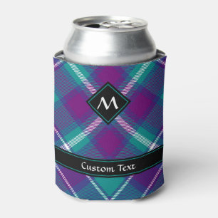 Sea Green, Purple and Blue Tartan Can Cooler