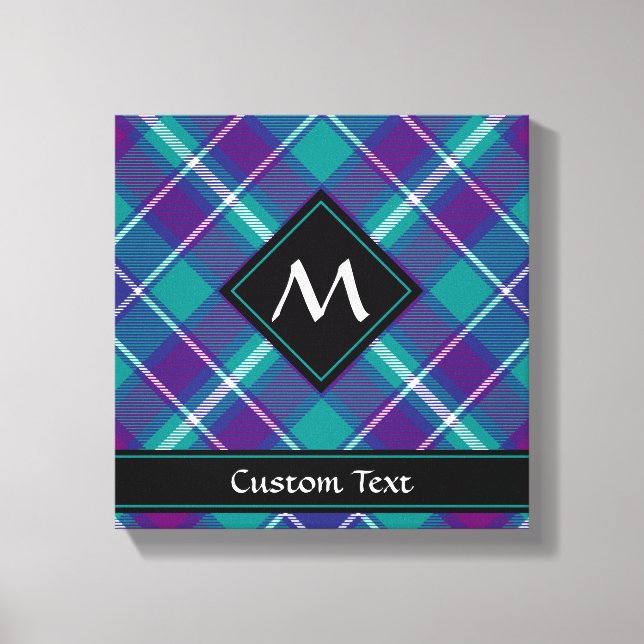 Sea Green, Purple and Blue Tartan Canvas Print (Front)