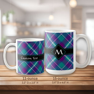 Sea Green, Purple and Blue Tartan Coffee Mug