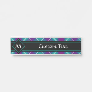 Sea Green, Purple and Blue Tartan Door Sign