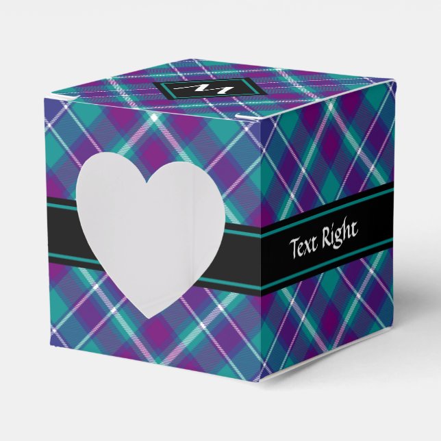 Sea Green, Purple and Blue Tartan Favour Box (Front Side)