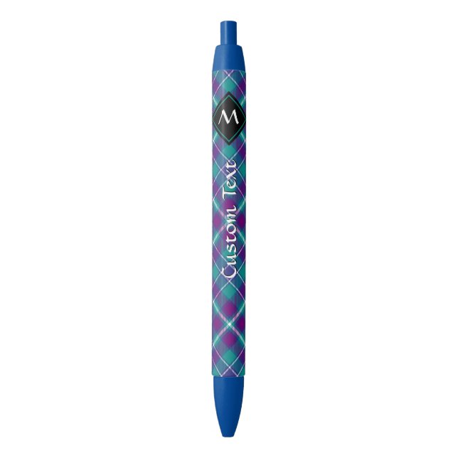 Sea Green, Purple and Blue Tartan Ink Pen (Front Vertical)
