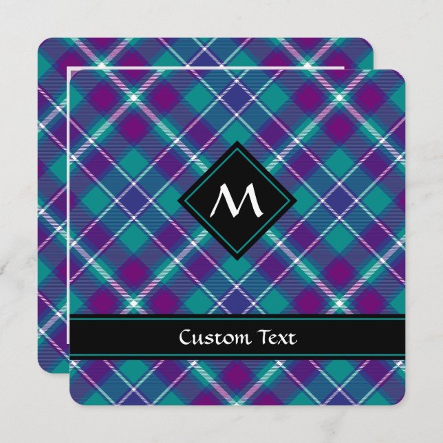 Sea Green, Purple and Blue Tartan Invitation (Front/Back)