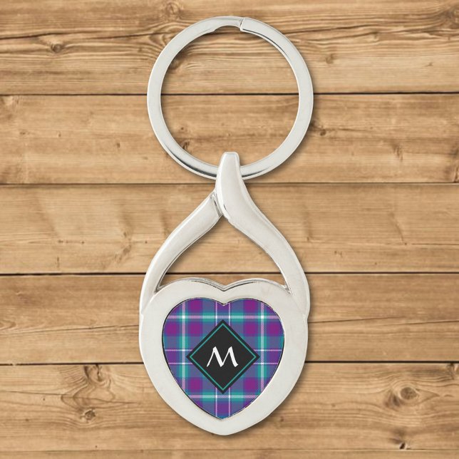 Sea Green, Purple and Blue Tartan Key Ring (Creator Uploaded)