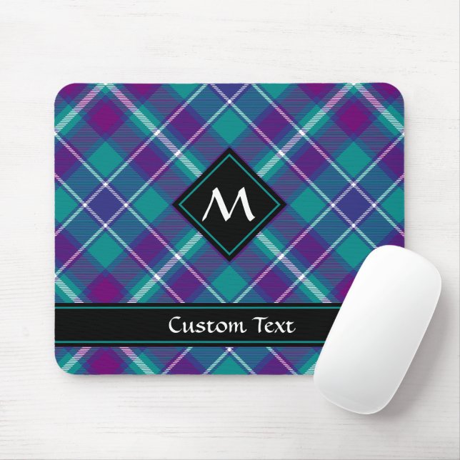 Sea Green, Purple and Blue Tartan Mouse Mat (With Mouse)