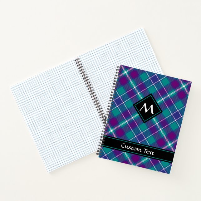 Sea Green, Purple and Blue Tartan Notebook (Inside)