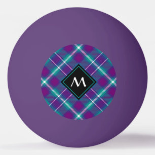 Sea Green, Purple and Blue Tartan Ping Pong Ball