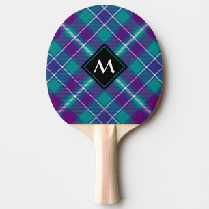 Sea Green, Purple and Blue Tartan Ping Pong Paddle